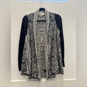 Field Flower for Anthropologie black and white geometric open cardigan